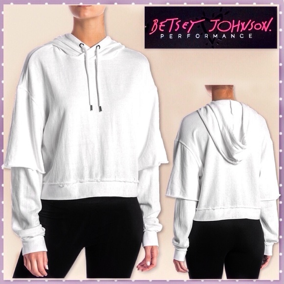 Betsey Johnson Tops - 🆕 BETSEY JOHNSON White Layered Look Hoody NWT